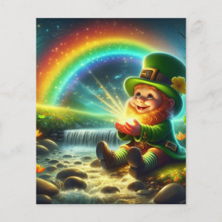 Prospectus 11,4 Cm X 14,2 Cm Lucky Leprechaun Gold Rainbow St Patrick's Day