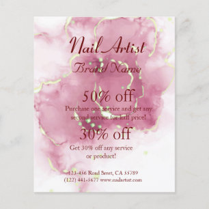 Prospectus 11,4 Cm X 14,2 Cm Magasin d'art ongle de dépliants personnalisés