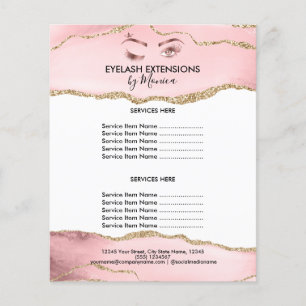 Prospectus 11,4 Cm X 14,2 Cm Makeup Beauty Lashes Salon Blush Pink Girly Modern