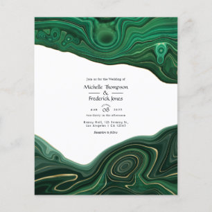 Prospectus 11,4 Cm X 14,2 Cm Malachite et Gold Strata Agate Faire-part de maria
