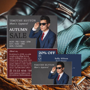 Prospectus 11,4 Cm X 14,2 Cm Male Pose, Men's Clothing Store Advertising