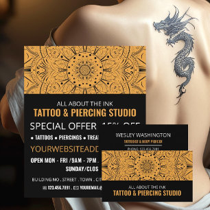 Prospectus 11,4 Cm X 14,2 Cm Mandala Symbole, Tatouage & Corps Piercing Studio