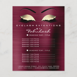 Prospectus 11,4 Cm X 14,2 Cm Maquillage Artiste Beauté Salon Gold Parties scint