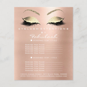 Prospectus 11,4 Cm X 14,2 Cm Maquillage Artiste Beauté Salon Gold Parties scint