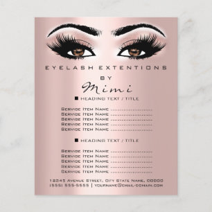 Prospectus 11,4 Cm X 14,2 Cm Maquillage Artiste Beauté Salon Lash Flyer Brown B