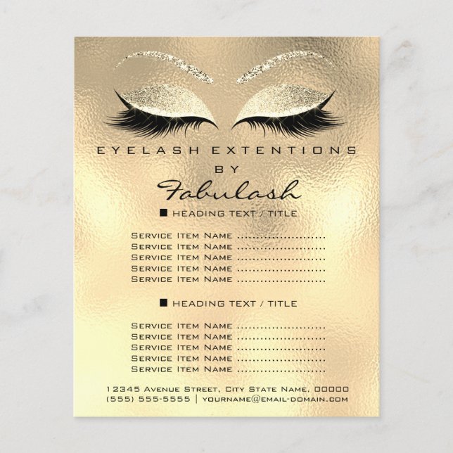 Prospectus 11,4 Cm X 14,2 Cm Maquillage Artiste Lashes Parties scintillant Flye (Devant)