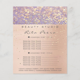Prospectus 11,4 Cm X 14,2 Cm Maquillage Artiste Parties scintillant Gold Tarifs