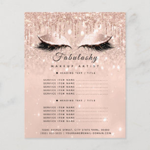 Prospectus 11,4 Cm X 14,2 Cm Maquillage Artiste Salon Parties scintillant Circu