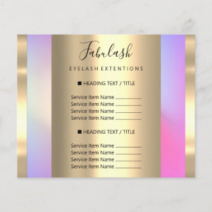 Prospectus 11,4 Cm X 14,2 Cm Maquillage Beauté Salon Coiffure ongle rose Liste 