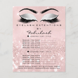 Prospectus 11,4 Cm X 14,2 Cm Maquillage Beauté Salon Parties scintillant rose F