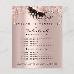 Prospectus 11,4 Cm X 14,2 Cm Maquillage Salon de beauté Parties scintillant ros