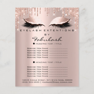 Prospectus 11,4 Cm X 14,2 Cm Maquillage Salon de beauté Parties scintillant ros
