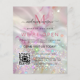 Prospectus 11,4 Cm X 14,2 Cm Maquilleuse Marbrée Code QR Paillettes Holographiq