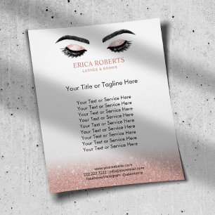 Prospectus 11,4 Cm X 14,2 Cm Maquilleuse Sourcils Extensions de Cils Salon de B