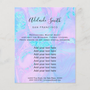 Prospectus 11,4 Cm X 14,2 Cm marbre bleu pastel et faux parties scintillant