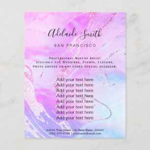 Prospectus 11,4 Cm X 14,2 Cm marbre fluide néon violet conception