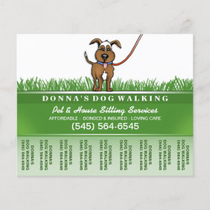 Prospectus 11,4 Cm X 14,2 Cm Marcheuse de chien et poète Sitting Tear Off Flyer