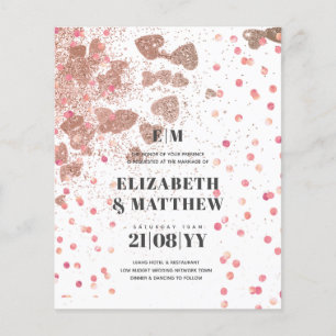 Prospectus 11,4 Cm X 14,2 Cm Mariage à budget le plus bas FLYERS Rosegold Heart