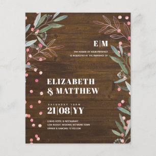 Prospectus 11,4 Cm X 14,2 Cm Mariage à budget le plus bas VOLS de verdure rusti