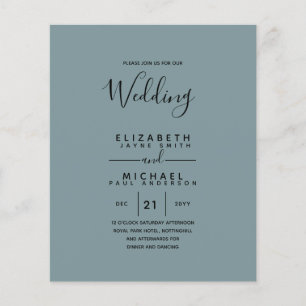Prospectus 11,4 Cm X 14,2 Cm Mariage bilingue espagnol BODA anglais Budget