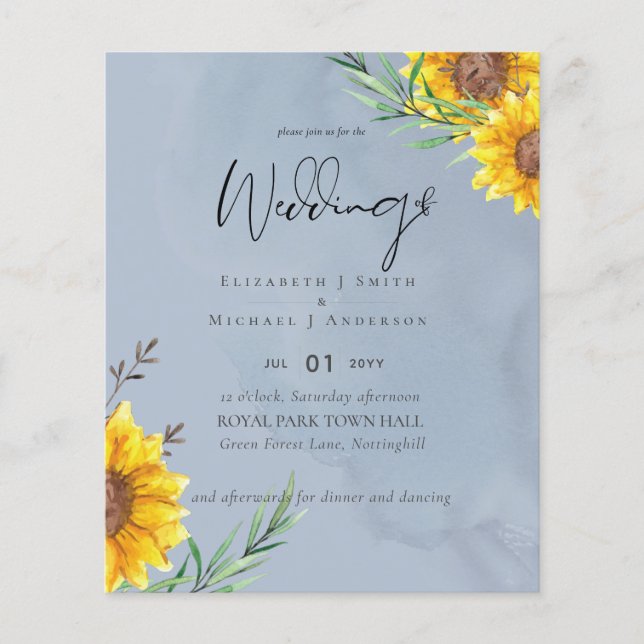 Prospectus 11,4 Cm X 14,2 Cm MARIAGE Bleu Dusty (Devant)