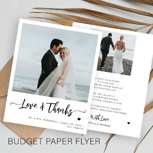 Prospectus 11,4 Cm X 14,2 Cm Mariage budget 2 photo moderne merci