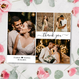 Prospectus 11,4 Cm X 14,2 Cm Mariage Budget 4 Photo Collage Merci Script