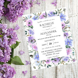 Prospectus 11,4 Cm X 14,2 Cm Mariage Budget Peri et fleurs violettes