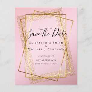 Prospectus 11,4 Cm X 14,2 Cm MARIAGE BUDGET SAVE DATES Gold Parties scintillant