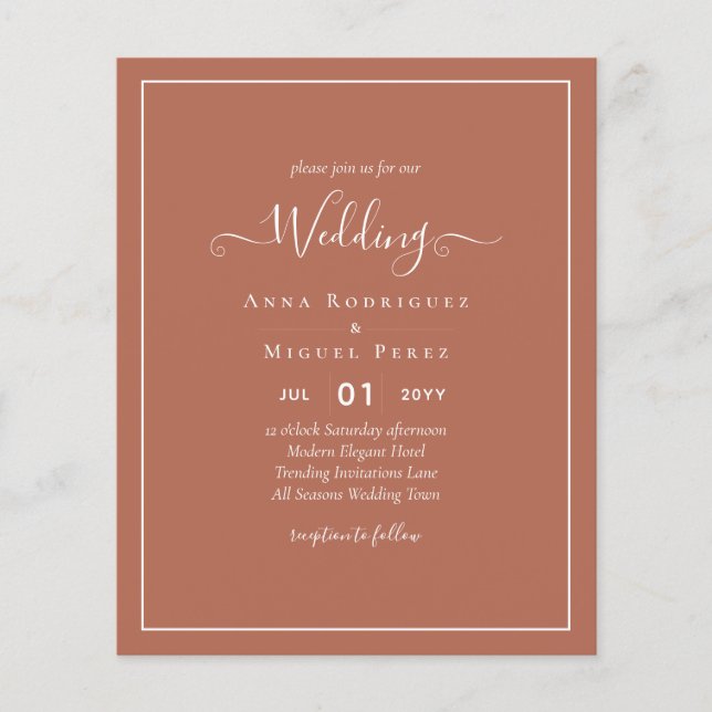 Prospectus 11,4 Cm X 14,2 Cm MARIAGE BUDGET Terracotta Monochrome (Devant)