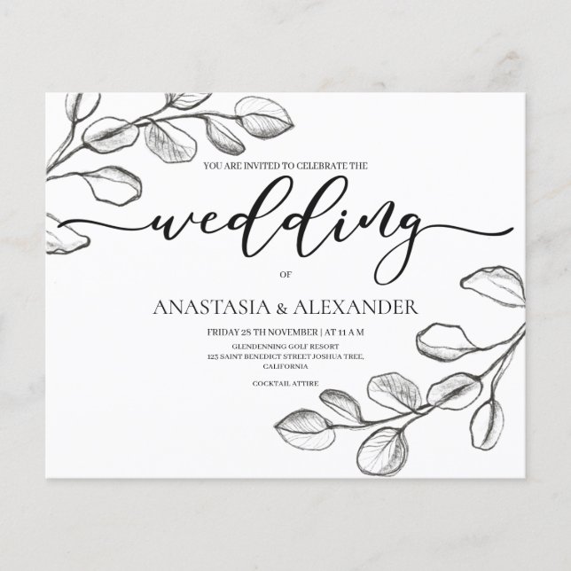 Prospectus 11,4 Cm X 14,2 Cm Mariage/circulaire (Devant)