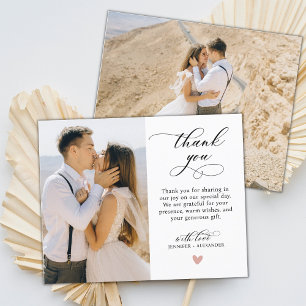 Prospectus 11,4 Cm X 14,2 Cm Mariage de Merci de photo Coeur de script budget
