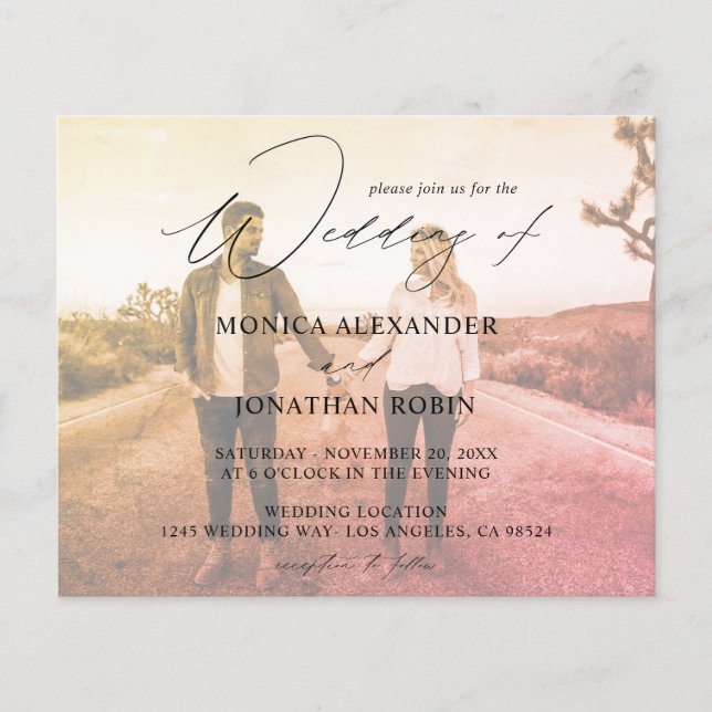 Prospectus 11,4 Cm X 14,2 Cm Mariage Effet Horizontal Moderne Photo Budget 4 (Devant)