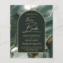 Mariage en marbre moderne Emerald Green Gold Agate