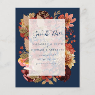 Prospectus 11,4 Cm X 14,2 Cm Mariage Floral Automne - BUDGET Orange Bourgogne