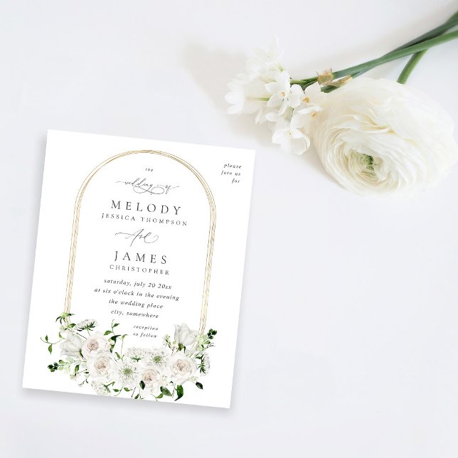 Prospectus 11,4 Cm X 14,2 Cm Mariage floral blanc budget 2 (Créateur téléchargé)