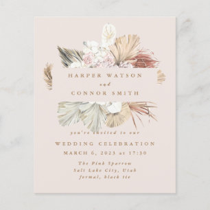 Prospectus 11,4 Cm X 14,2 Cm Mariage floral en laiton de Pampas en laiton