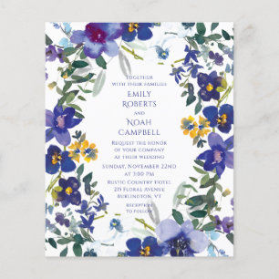 Prospectus 11,4 Cm X 14,2 Cm Mariage Floral Orchidée violet et blanc budget