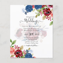 Mariage Floral Rustique Bourgogne Bleu