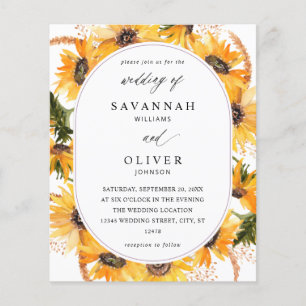 Prospectus 11,4 Cm X 14,2 Cm Mariage Floral Tournesol Automne Budget