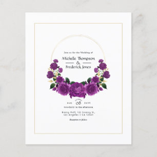 Prospectus 11,4 Cm X 14,2 Cm Mariage floral vintage or et violet