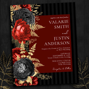 Prospectus 11,4 Cm X 14,2 Cm Mariage gothique rouge et noir tout en un