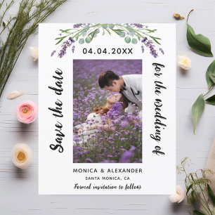 Prospectus 11,4 Cm X 14,2 Cm Mariage photo Lavender eucalyptus Enregistrer la d