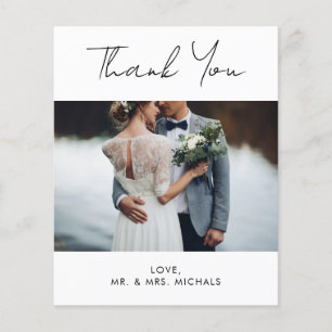 Prospectus 11,4 Cm X 14,2 Cm Mariage photo Merci moderne Budget