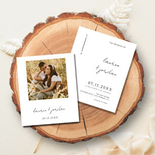 Prospectus 11,4 Cm X 14,2 Cm Mariage photo minimaliste moderne Boho Budget