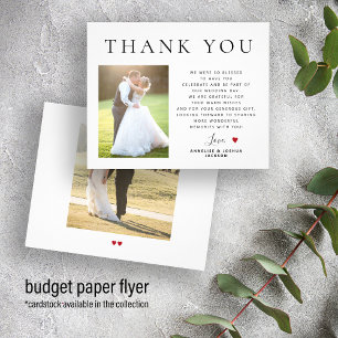 Prospectus 11,4 Cm X 14,2 Cm Mariage photo moderne minimaliste remerciement bud