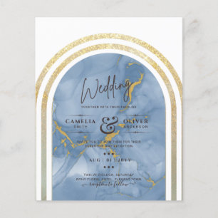 Prospectus 11,4 Cm X 14,2 Cm Mariage tout-en-1 en marbre d'or bleu BUDGET le pl