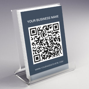 Prospectus 11,4 Cm X 14,2 Cm Marine Bleu Promotionnels QR Code Marketing