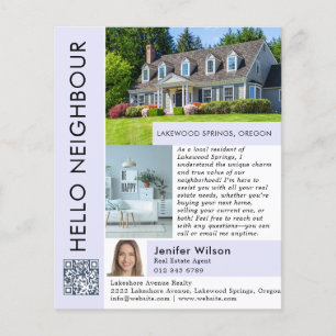 Prospectus 11,4 Cm X 14,2 Cm Marketing immobilier Hello Neighbour