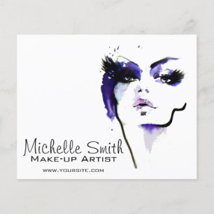 Prospectus 11,4 Cm X 14,2 Cm Marque d'artiste maquillage de visage d'aquarelle